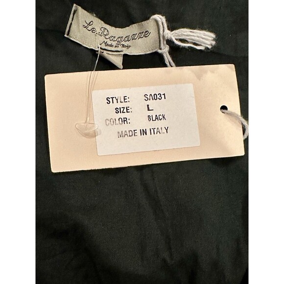 Le Ragazze Made in Italy Black Eyelet V-Neck Dress Size L Large NWT!!! - Picture 5 of 5